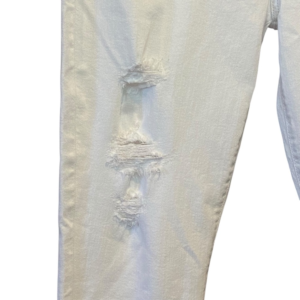 7 For All Mankind High Waist Ankle White Distressed Skinny Jeans Womens Size 32 - Picture 8 of 16